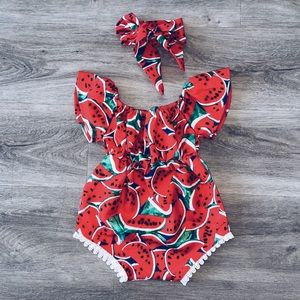 Watermelon baby romper ♡